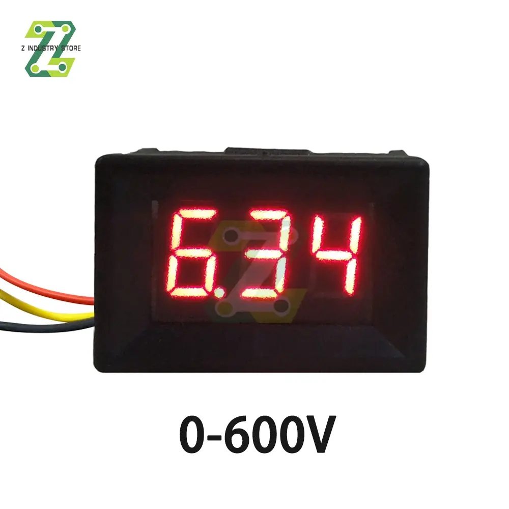 DC 0-300V DC 0-600V 0.36" LED Digital Voltmeter Voltage Meter Volt Instrument Tool Display 110V 220V DIY 0.36 Inch