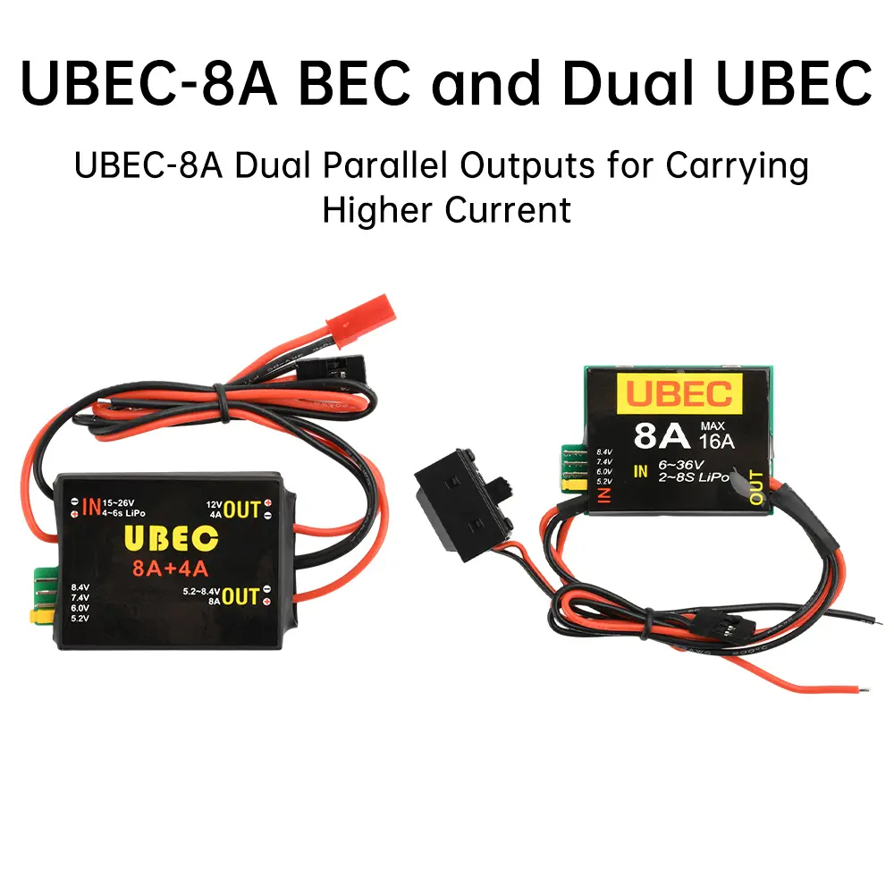 New 2S-6S 6-36V UBEC-8A BEC & DUAL UBEC 8A /16A 5.2/6.0/7.4V/8.4V Servo Separate Power Supply RC Car Fix-Wing Airplane Robot Arm