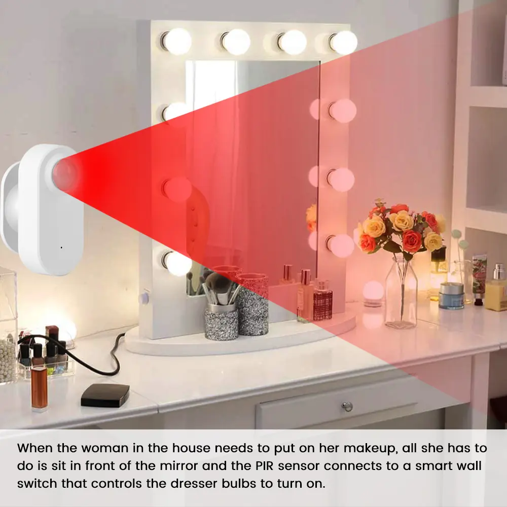 Zigbee3.0 24g Millimeter Wave Human Presence Sensor Smart PIR Photosensitive Human Movement Detector For Smart Home Security