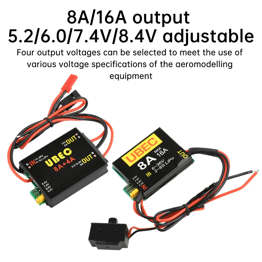 New 2S-6S 6-36V UBEC-8A BEC & DUAL UBEC 8A /16A 5.2/6.0/7.4V/8.4V Servo Separate Power Supply RC Car Fix-Wing Airplane Robot Arm