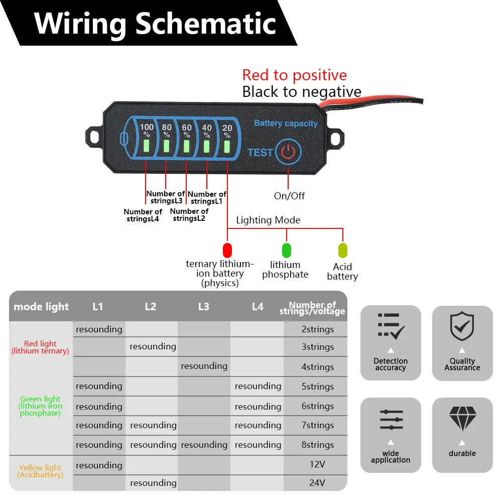 5PCS DC5V-30V 2-8S Battery Level Gauge Ternary Lithium Battery Lithium Iron Phosphate Lead-acid Battery Capacity Display Tester