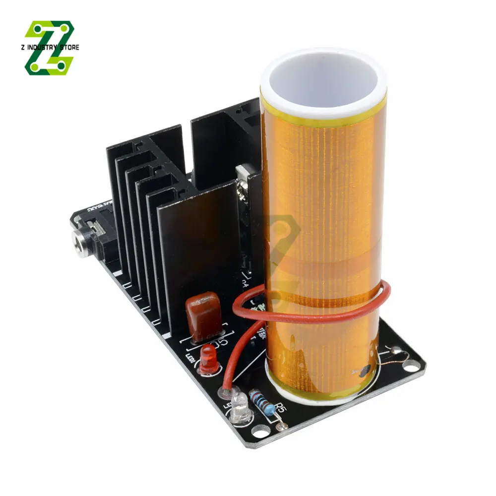 Mini Tesla Coil 15W Mini Music Tesla Coil Plasma Speaker Tesla Wireless Transmission DC 15-24V