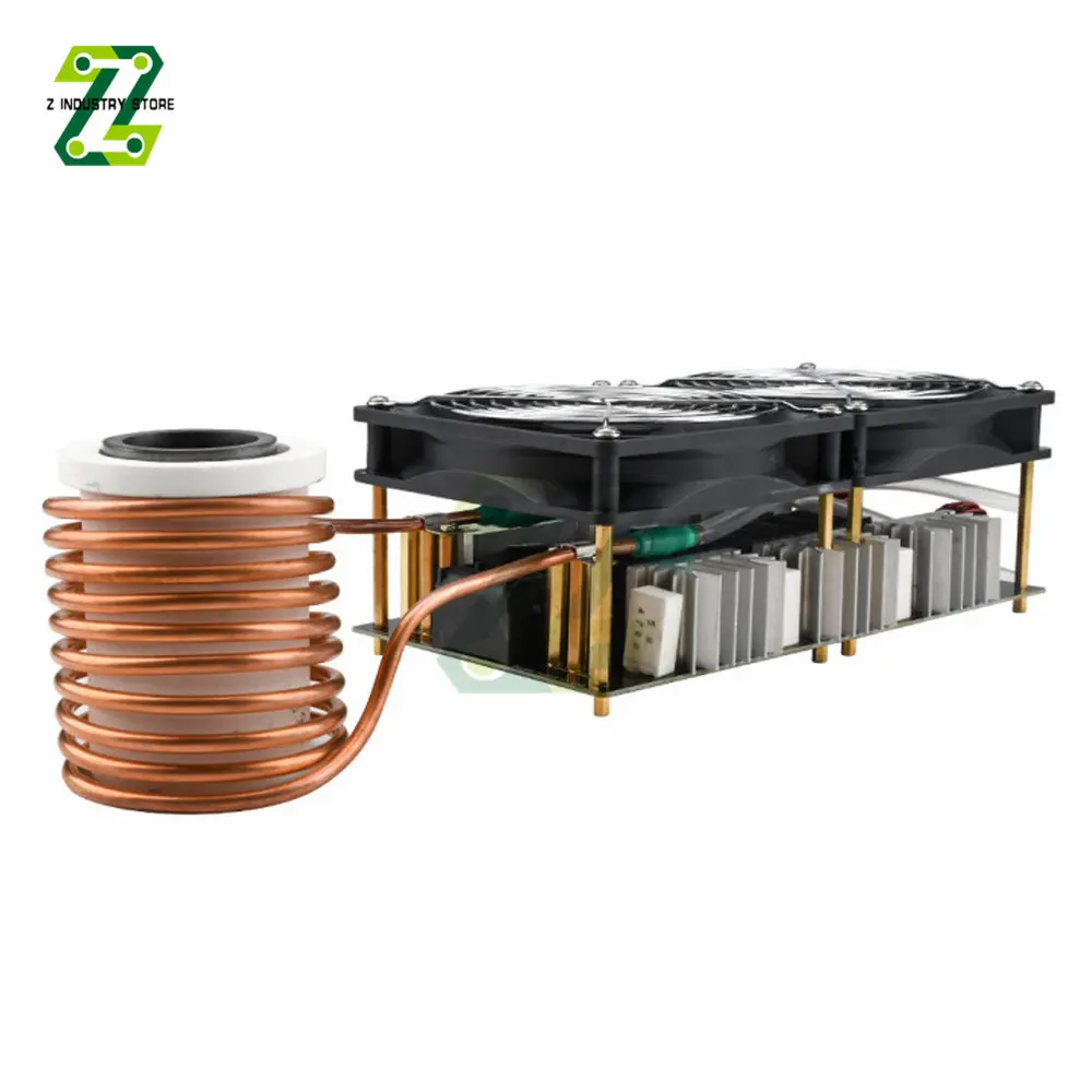 2500W DC12-48V ZVS Induction Heater PCB Board Induction Heating Machine With Coil Dual Fan Power Supply Kit