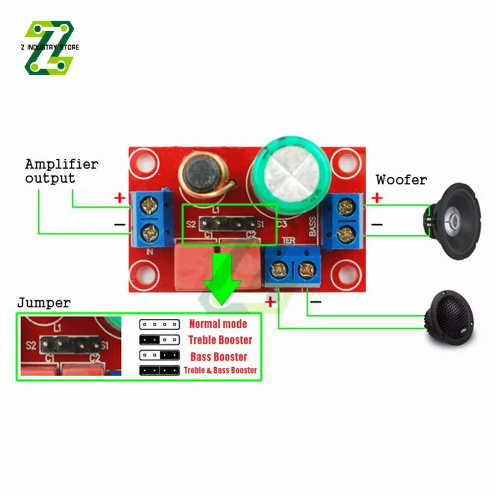 2 Way Audio Frequency Divider DIY Kits Crossover Filters Audio Filter Adjustable HIFI Speaker