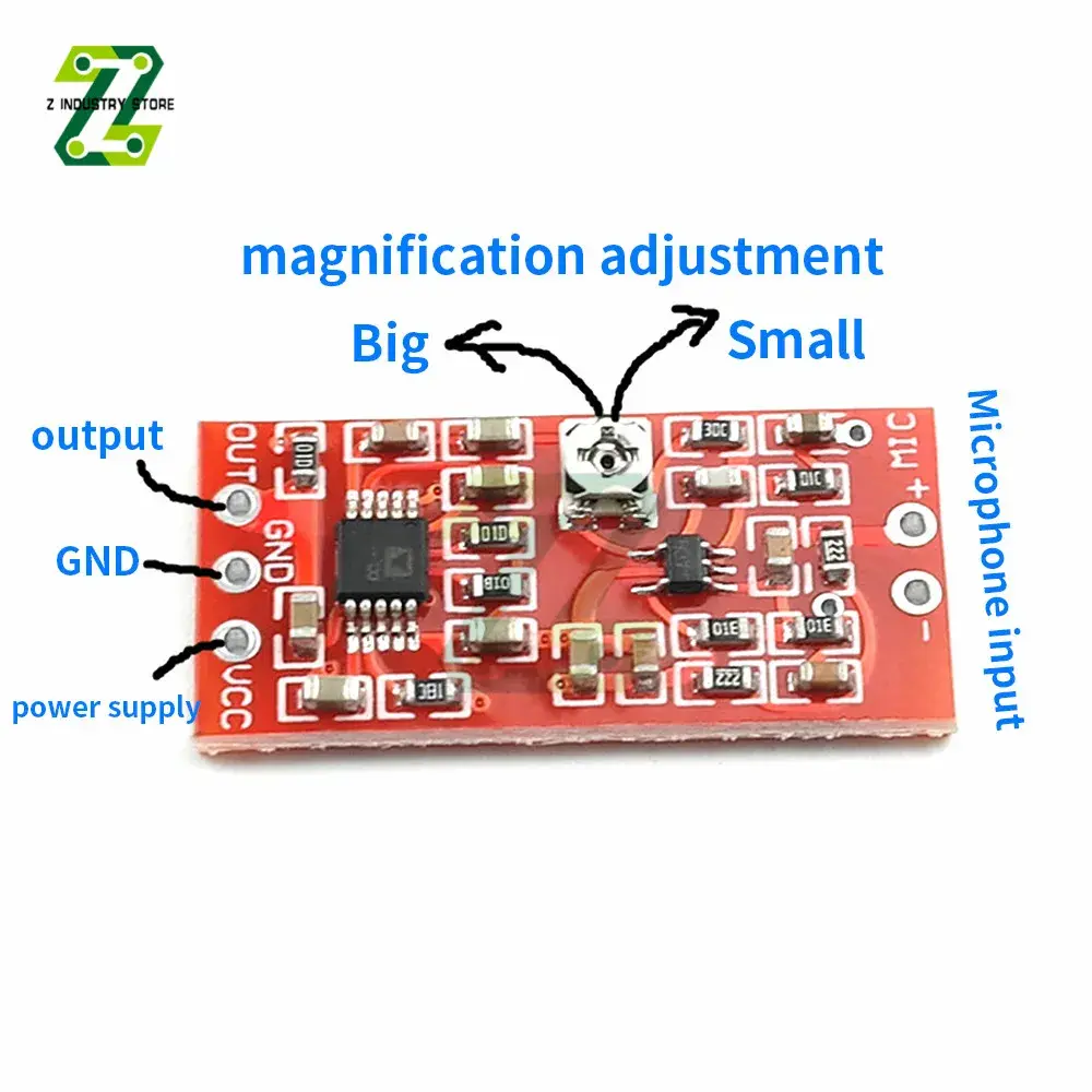 DC 3~5V MAX4466 Electret Microphone Preamplifier Module Audio Signal Amplifier Board with SSM2167 Voice Compresso Amplifier