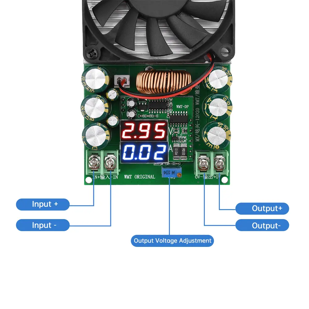 DC25-120V to DC1.2-75V adjustable Buck Module 20A 600W Step-down Power Supply for Solar Battery Charging Digital Display