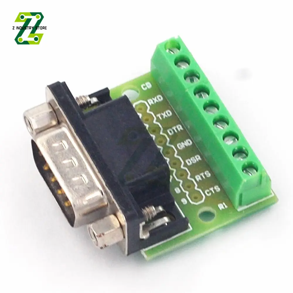 DB9 Male and Female Connector Adapter Screw Terminal 9-Pin 9-Hole RS232 RS485 Conversion Board