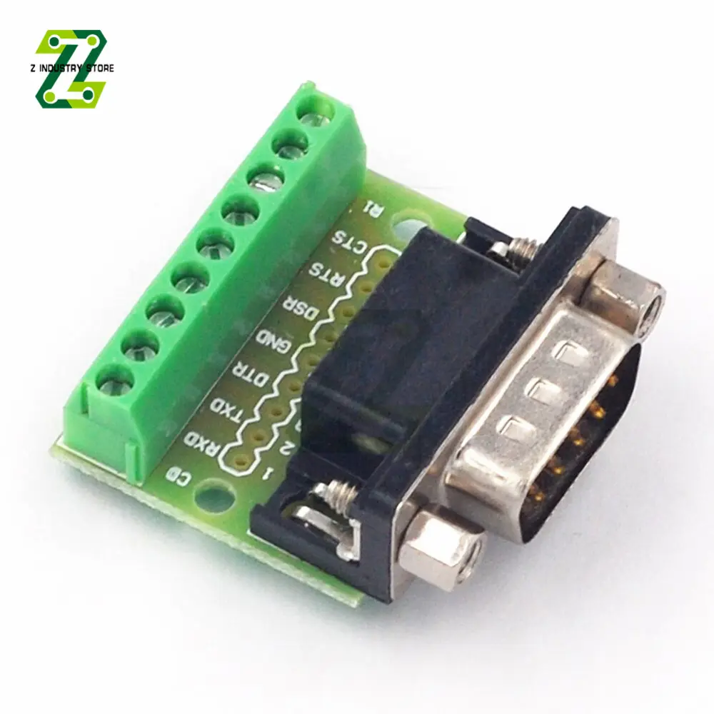 DB9 Male and Female Connector Adapter Screw Terminal 9-Pin 9-Hole RS232 RS485 Conversion Board