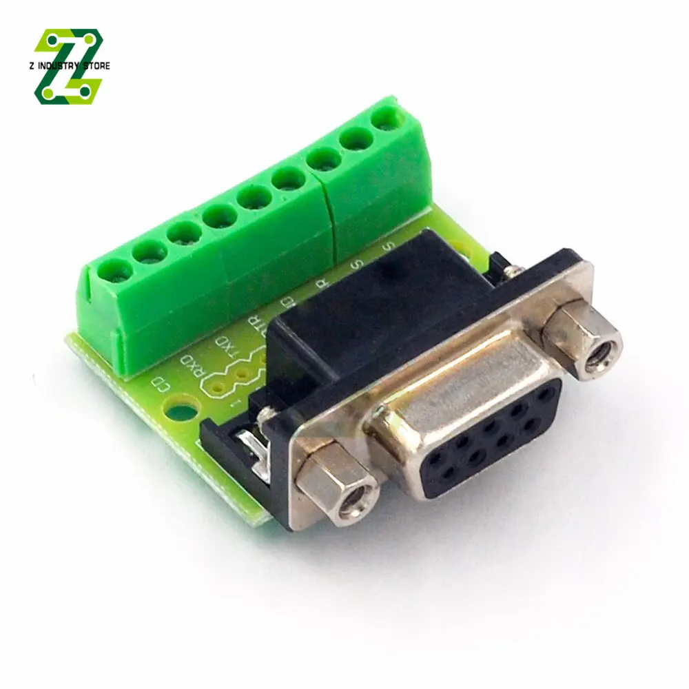 DB9 Male and Female Connector Adapter Screw Terminal 9-Pin 9-Hole RS232 RS485 Conversion Board