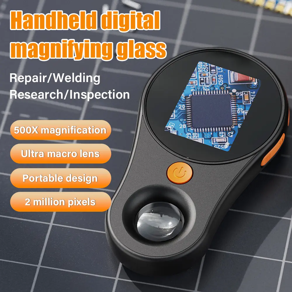 Handheld Digital Microscope 500X Magnification Hd Electronic Magnifier with Light for Electronics Coins Jewelry Watch Repair ﻿