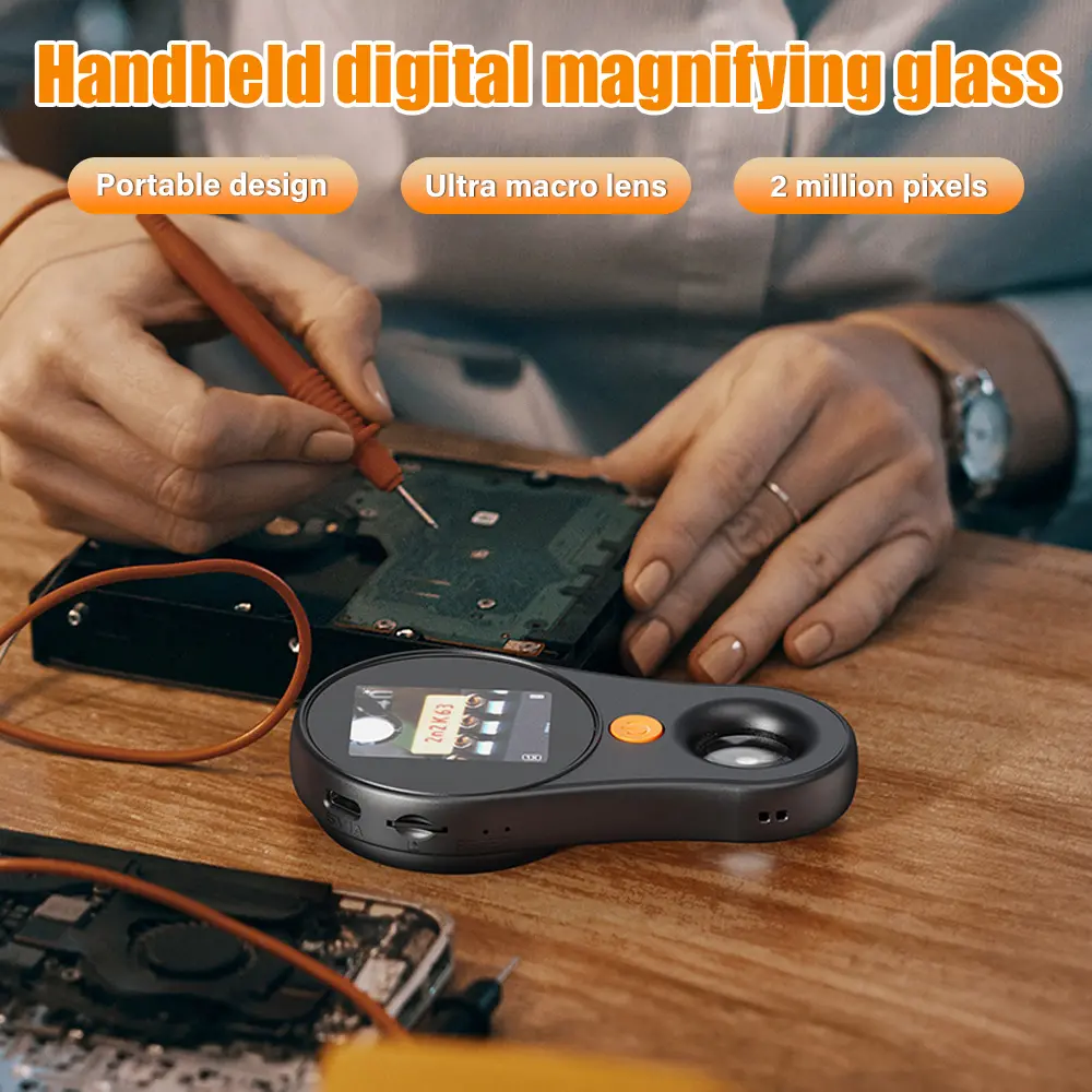 Handheld Digital Microscope 500X Magnification Hd Electronic Magnifier with Light for Electronics Coins Jewelry Watch Repair ﻿
