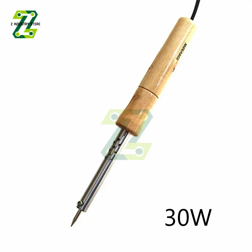 220V Mini Wood Handle Soldering Iron Rework Station Adjustable Temperature Electric Solder Iron 30W/40W/60W/80W/100W