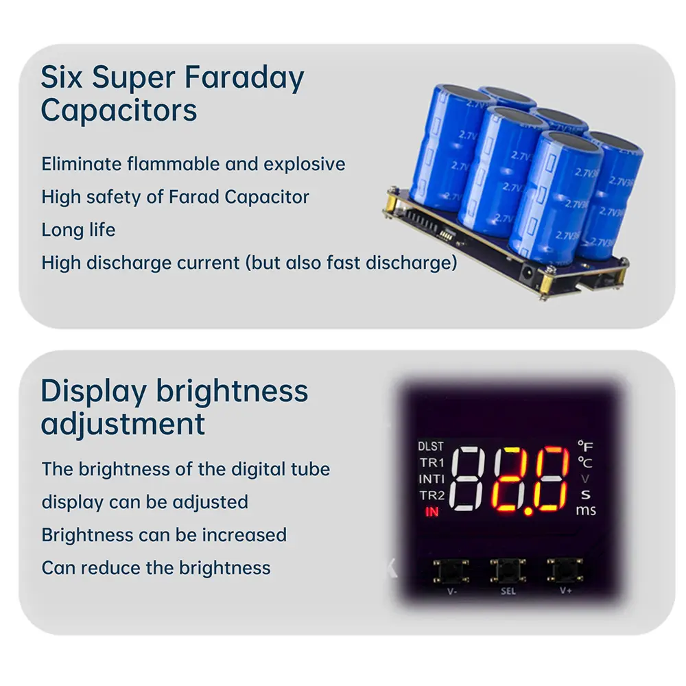 Farad Capacitors Spot Welder Super Capacitor Spot Welding Machine Control Board 0.3mm For 18650/21700 Battery