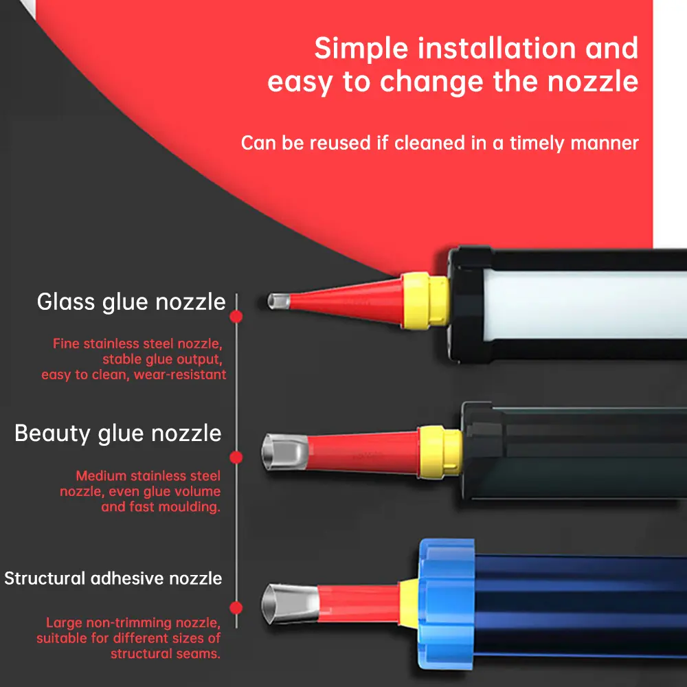 Stainless Steel Caulk Nozzle Applicator With Base Caulking Finisher Sealant Finishing Bathroom Sink Nozzle Adhesive Pistol