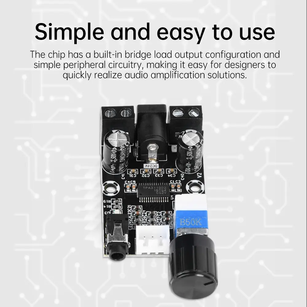 XH-A240 DC8-26V Universal HD Small Digital Amplifier Board TPA3110D2 Audio Amplification Board Module 30W+30W