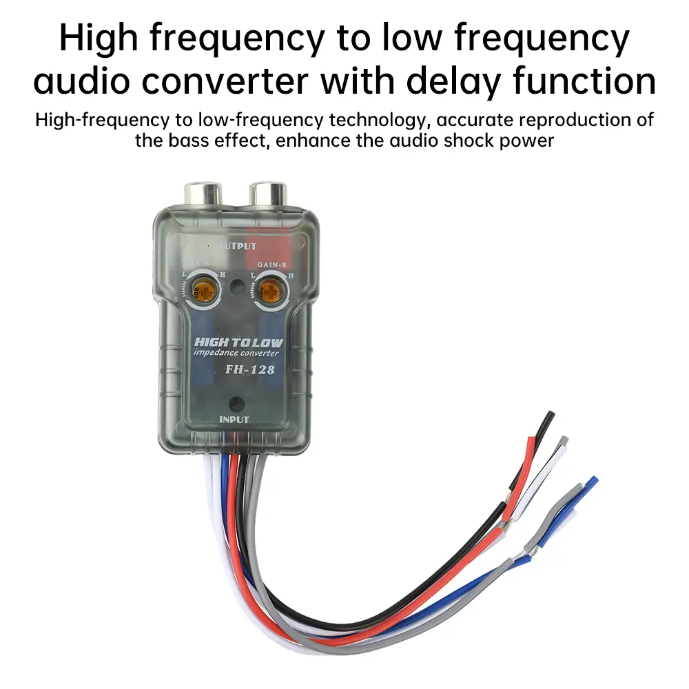 High-performance Car Stereo Speaker Hi-Low Converter RCA Adapter Quick-Connection for Auto Car Durable ﻿