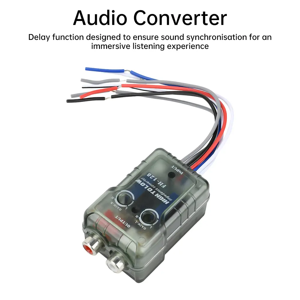 High-performance Car Stereo Speaker Hi-Low Converter RCA Adapter Quick-Connection for Auto Car Durable ﻿