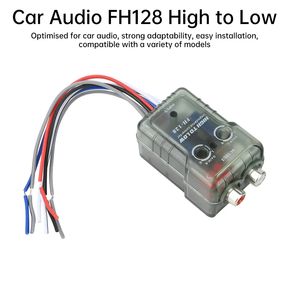 High-performance Car Stereo Speaker Hi-Low Converter RCA Adapter Quick-Connection for Auto Car Durable ﻿