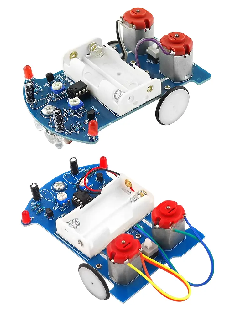 D2-5 DIY Kit Intelligent Tracking Line Car Electronic Production Assembly Smart Car DIY Soldering Practice Kit School Practice