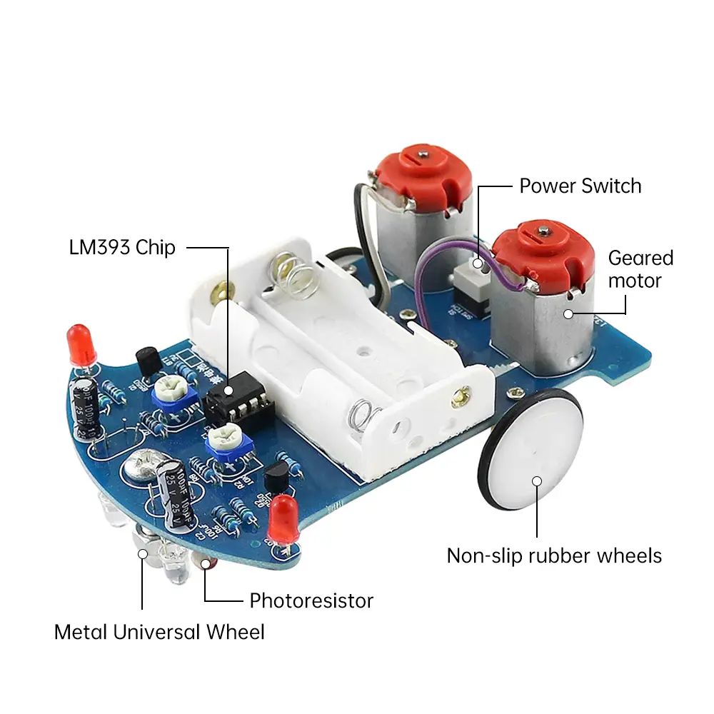 D2-5 DIY Kit Intelligent Tracking Line Car Electronic Production Assembly Smart Car DIY Soldering Practice Kit School Practice