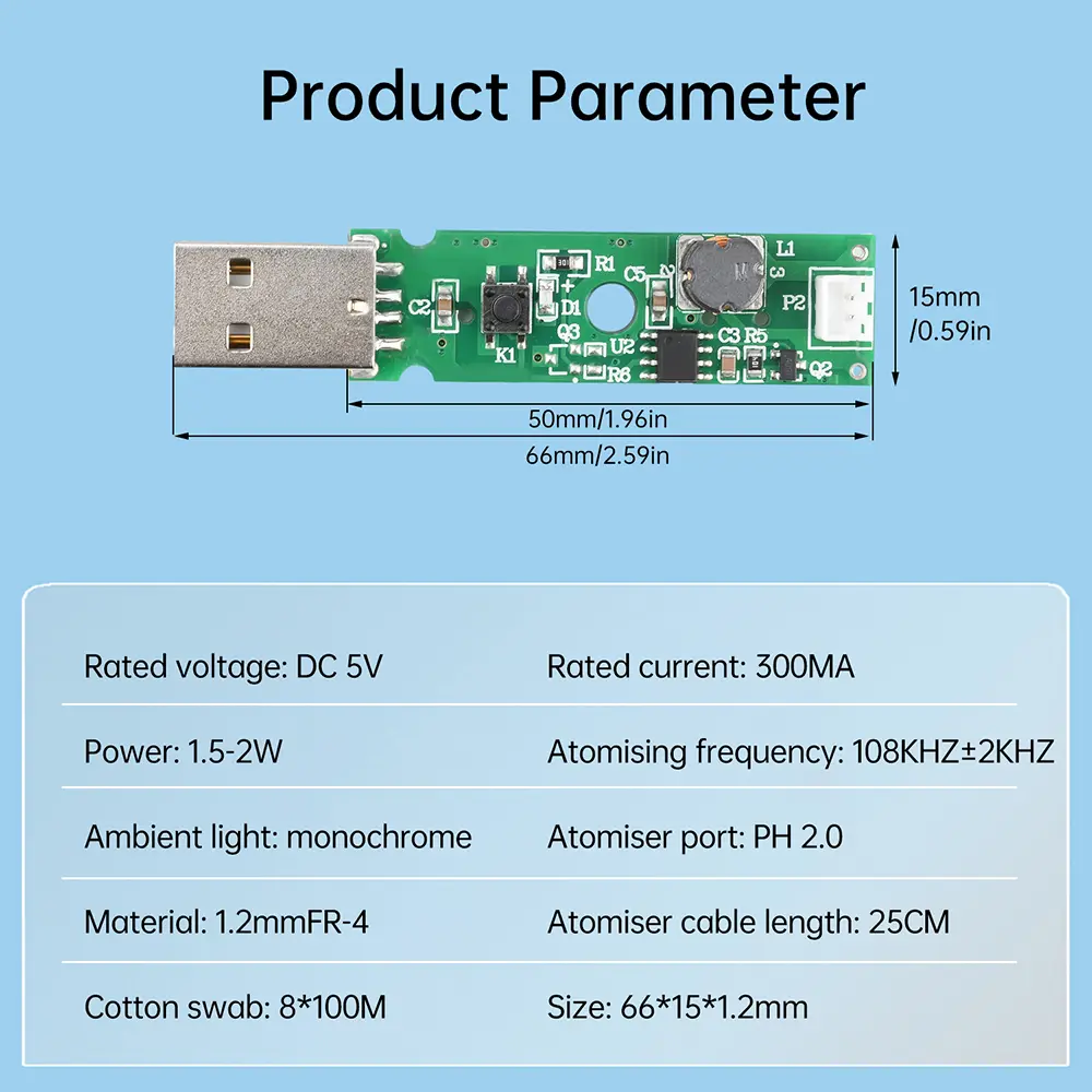 USB 5V 1.5-2W Ultrasonic Atomizing Humidifier Module DIY Moisturizing Transducer Mist Maker Atomize Rubber Gasket Kit