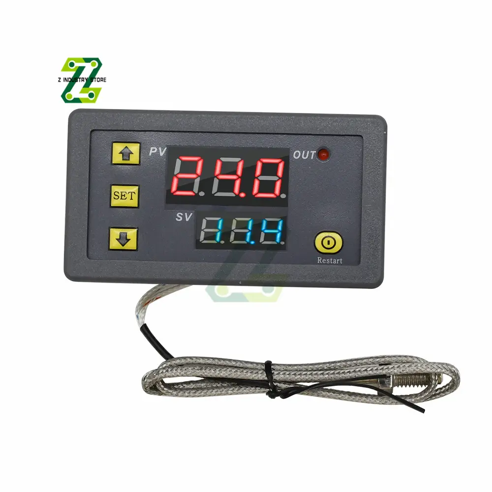 W3230 12V 24V AC110-220V Probe line Digital Temperature Control LED Display Thermostat Heat/Cooling Control Instrument
