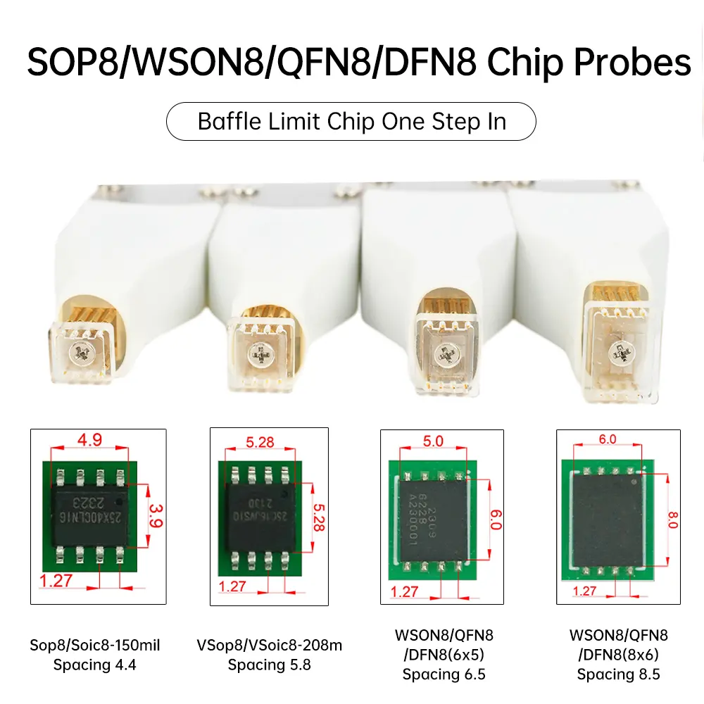 SOP8/WSON8/QDFN8 Microchip SMD Spring Pin Burn-in Read/Write Test Probe Programmer Suitable for Test Write Program Burn-in