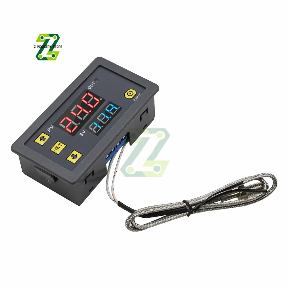 W3230 12V 24V AC110-220V Probe line Digital Temperature Control LED Display Thermostat Heat/Cooling Control Instrument