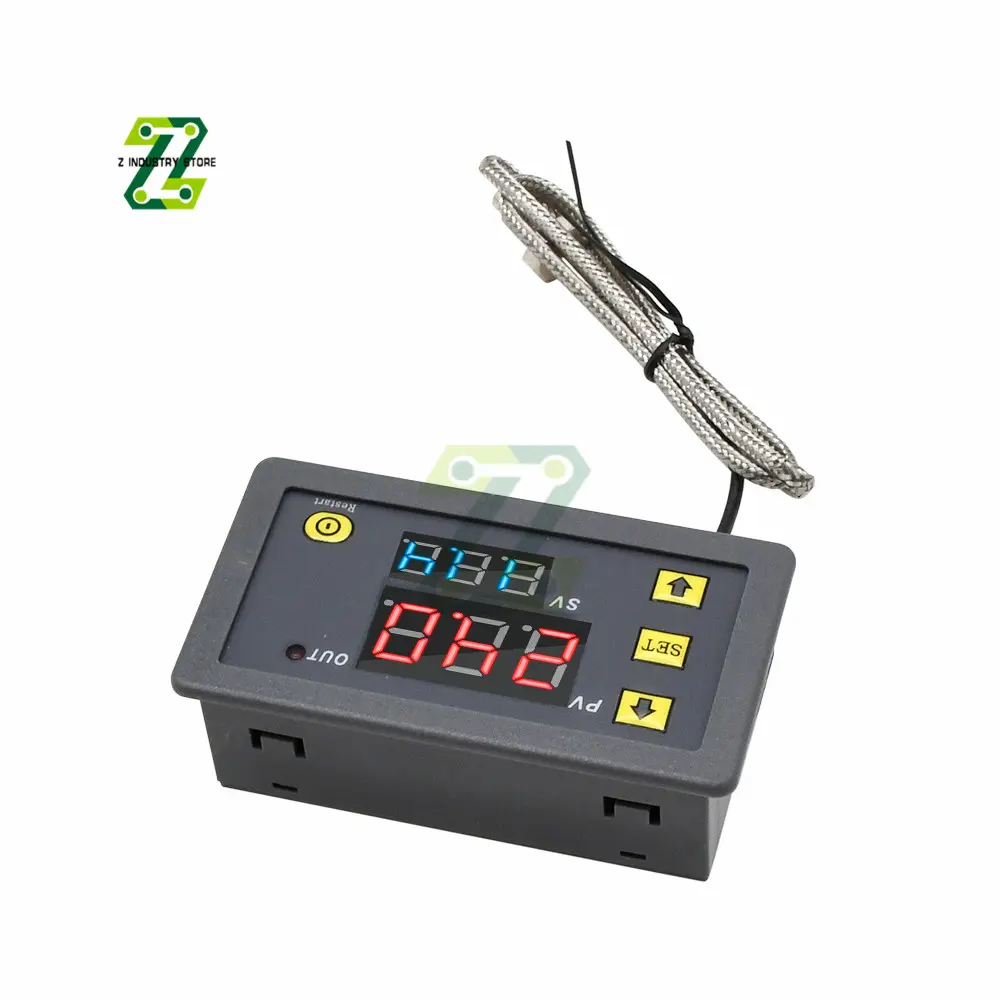 W3230 12V 24V AC110-220V Probe line Digital Temperature Control LED Display Thermostat Heat/Cooling Control Instrument