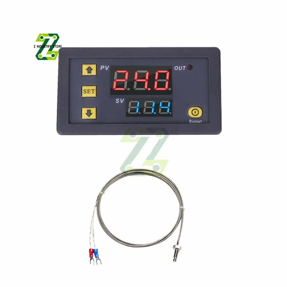 W3230 12V 24V AC110-220V Probe line Digital Temperature Control LED Display Thermostat Heat/Cooling Control Instrument