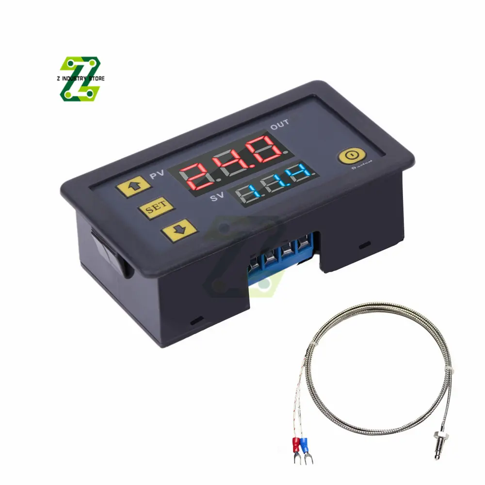 W3230 12V 24V AC110-220V Probe line Digital Temperature Control LED Display Thermostat Heat/Cooling Control Instrument