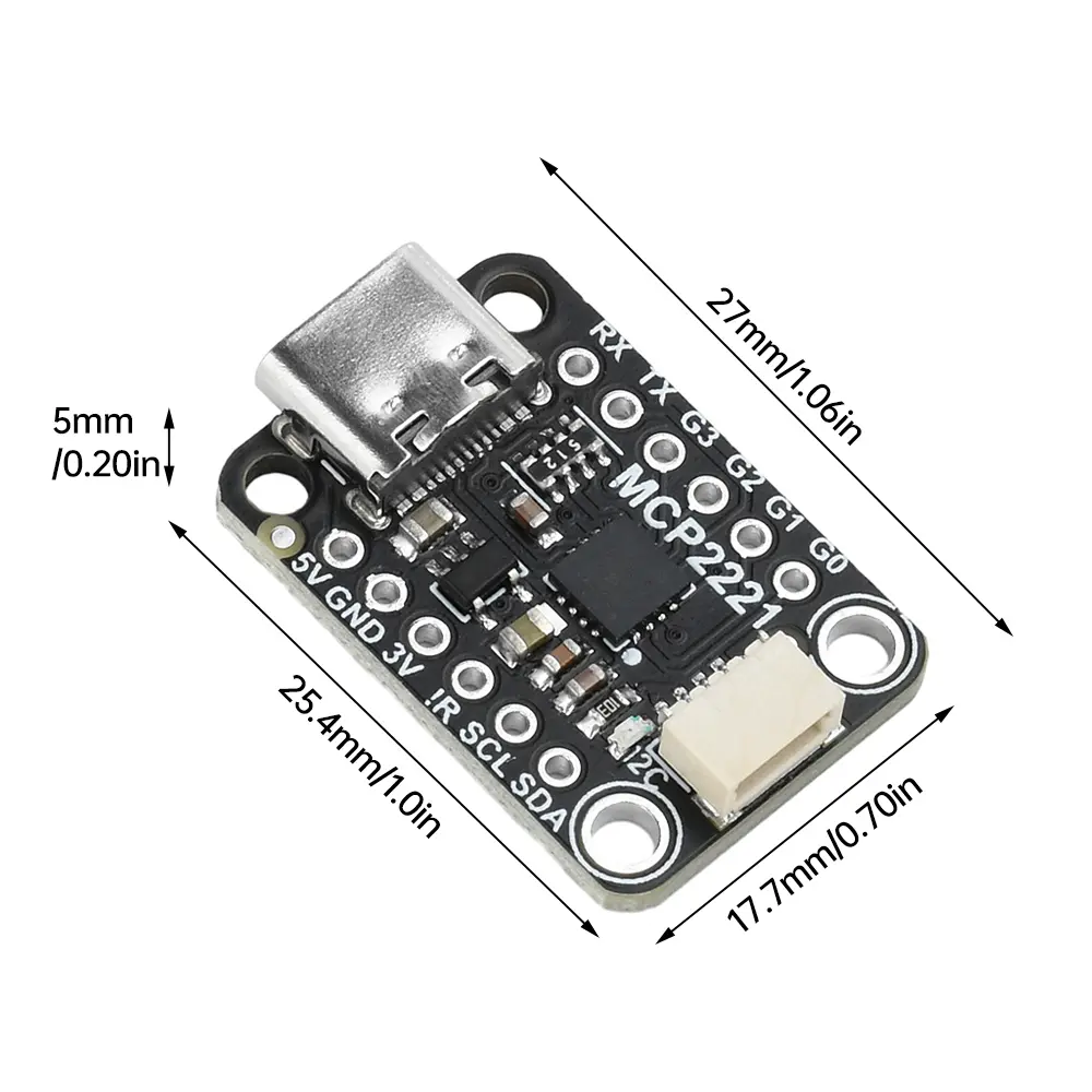 MCP2221A General Purpose USB To GPIO ADC I2C Module Board MCP2221A Breakout for Adafruit Stemma QT/Qwiic