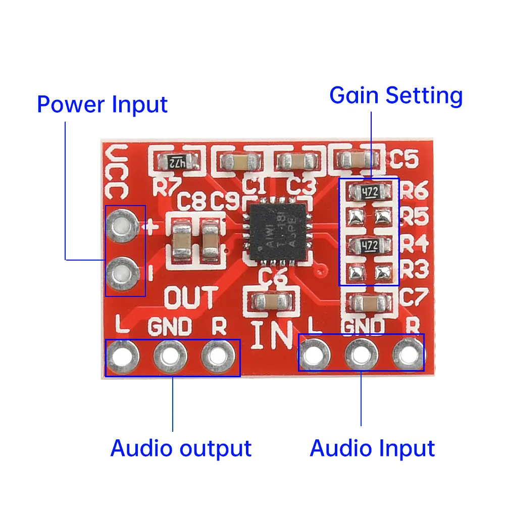 Power Amplifier Board TPA6132 Differential to Single Input Headphone Amplifier Module Small Signal Preamplifier