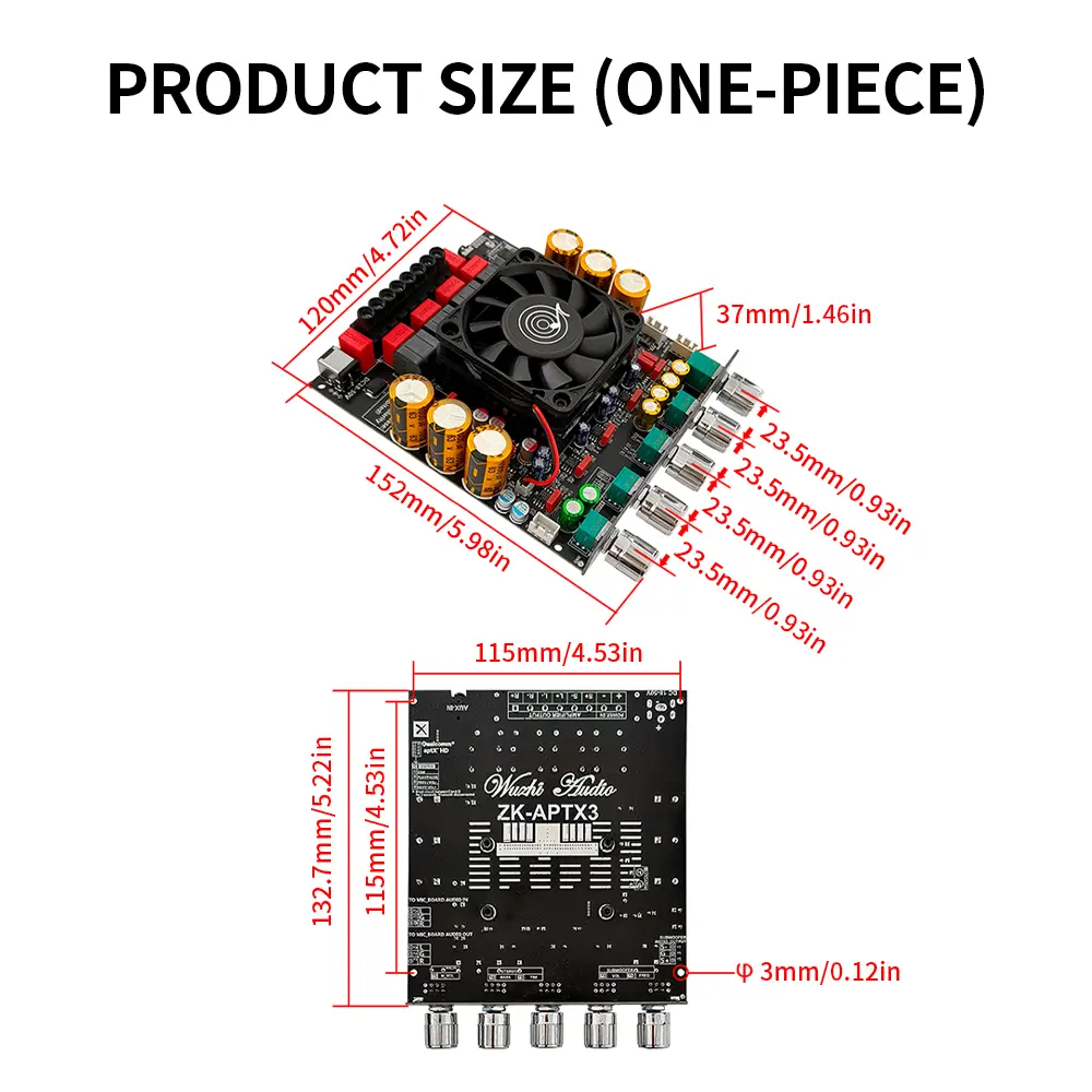 ZK-APTX3 Bt Amplifier Board 2.1 Channel 300W+300W+600W Amplifier Chip Tpa3255 Subwoofer Theater Audio Stereo Equalizer Amp