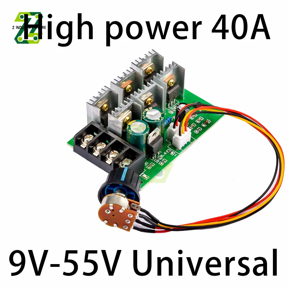 40A PWM DC Motor Pump Speed Regulator 2000W High Power Speed Controller DC9-55V 9V 12V 24V 36V 48V