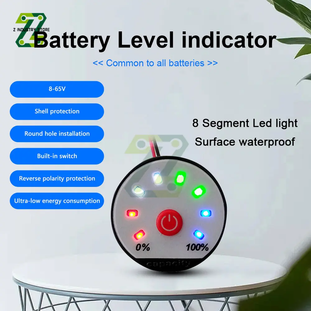 4.2V 7.4V 12V 16.8V 22V 24V 36V Lithium Battery Capacity Indicator 1S 2S 3S 5S 10S Power Level Meter LED Display Li-ion Tester