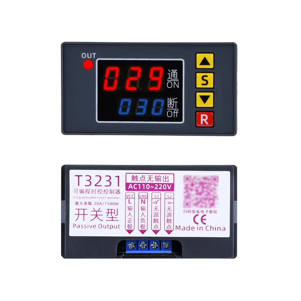 T3231 Cyclic Timing Delay Relay DC 12V 24V AC 110V-220V Timer Control Switch Adjustable Timing Digital Relay