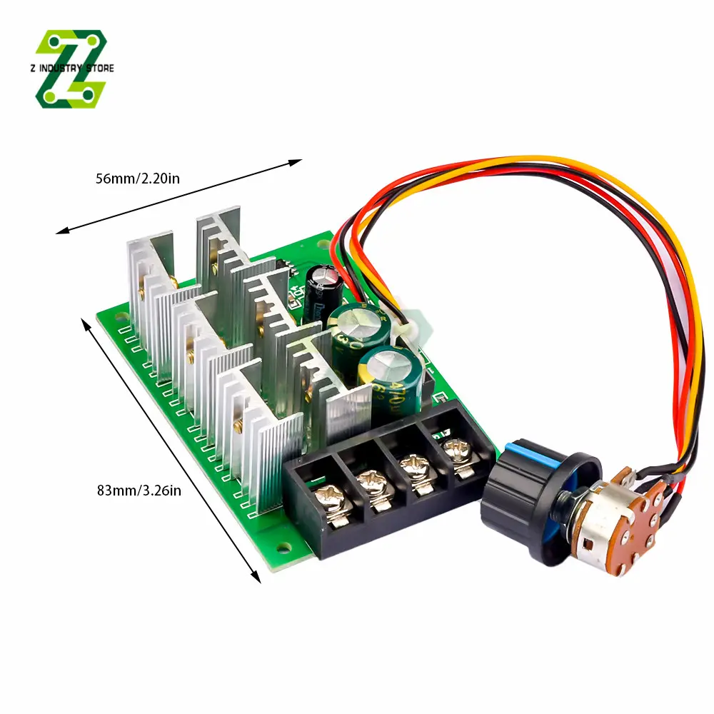 40A PWM DC Motor Pump Speed Regulator 2000W High Power Speed Controller DC9-55V 9V 12V 24V 36V 48V