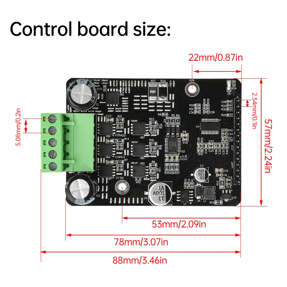 DC 6-80V BLDC Three Phase DC Brushless Motor Controller PWM High Power 1600W Motor Driver Board Motor Regulator No Hall