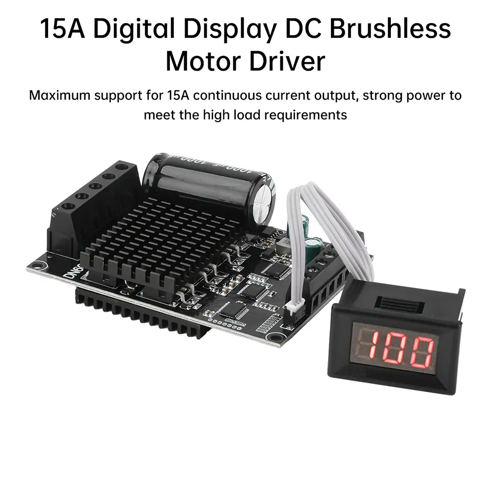 DC 6-80V BLDC Three Phase DC Brushless Motor Controller PWM High Power 1600W 20A Hall Motor Control Driver Board Motor Regulator