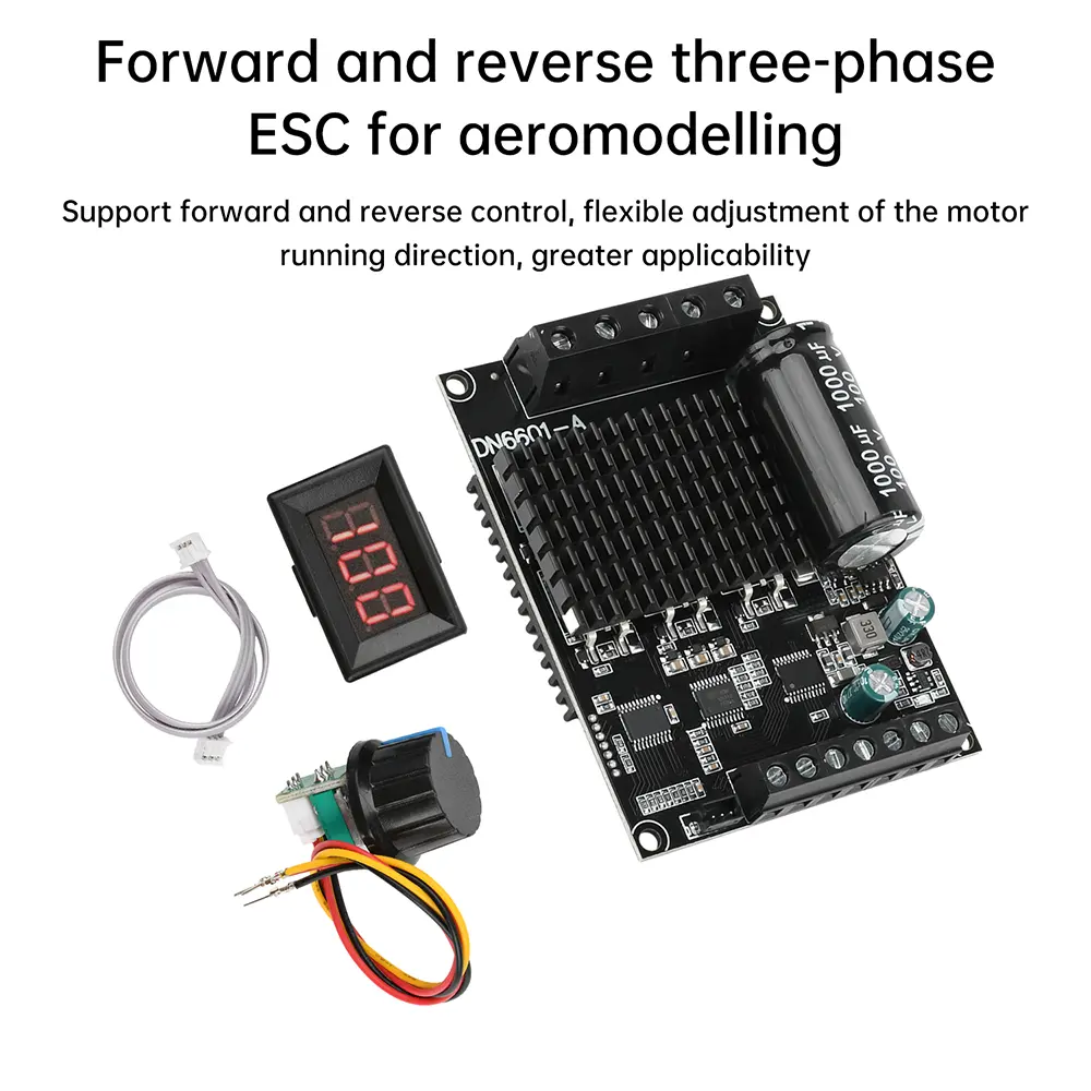 DC 6-80V BLDC Three Phase DC Brushless Motor Controller PWM High Power 1600W 20A Hall Motor Control Driver Board Motor Regulator