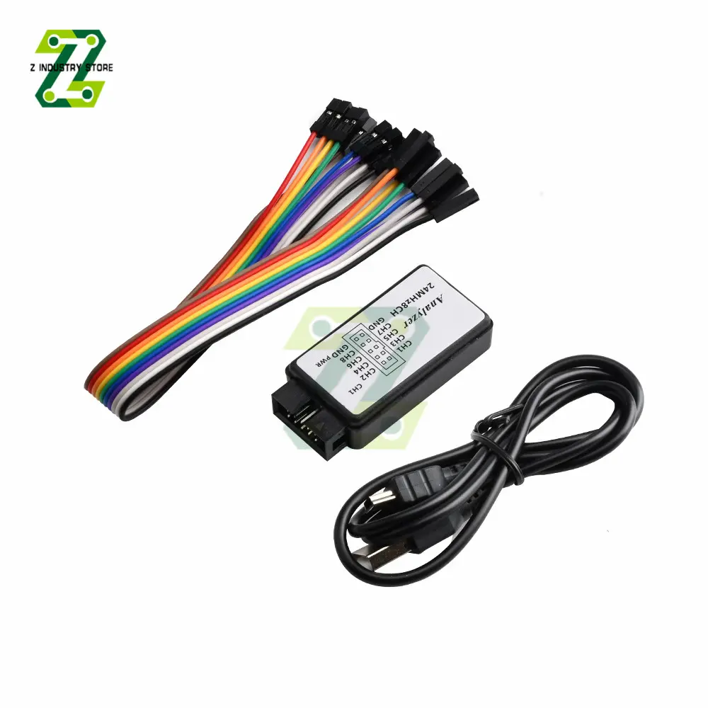 USB Logic Analyzer 24M 8CH Channels Debug Data Upload Measuring Tool Support Saleae Test Software WIN7(32&64) 2K XP LINUX