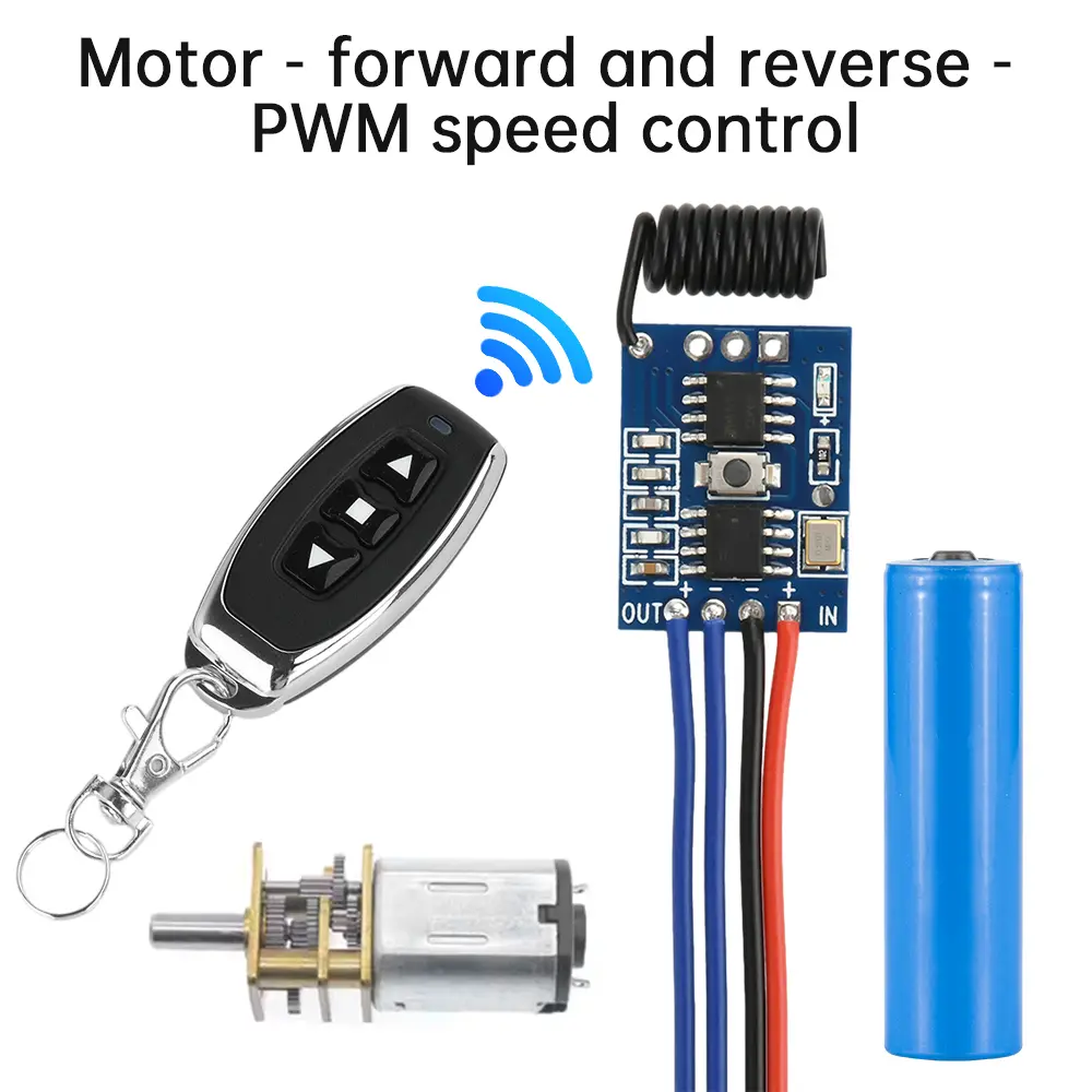 DC3V-12V PWM Motor Speed Control Module Support Remote Control With 3-key Controller Forward Reverse Rotation Speed Regulation