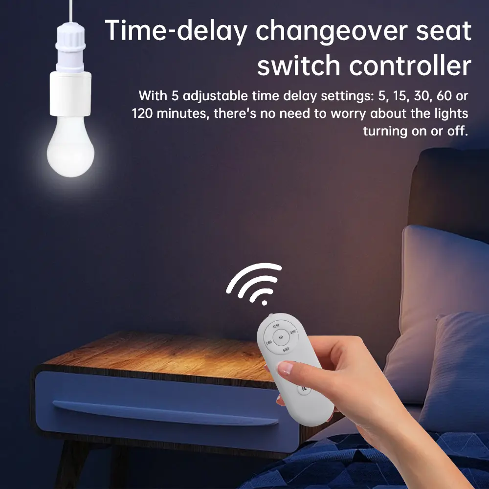 AC110-240V Intelligent E27 Lamp Base Remote Control/5.8G Radar Sensing Lamp Holder Converter for LED/Energy-saving/Incandescent