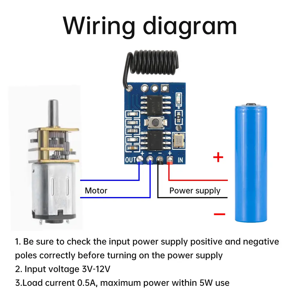 DC3V-12V PWM Motor Speed Control Module Support Remote Control With 3-key Controller Forward Reverse Rotation Speed Regulation