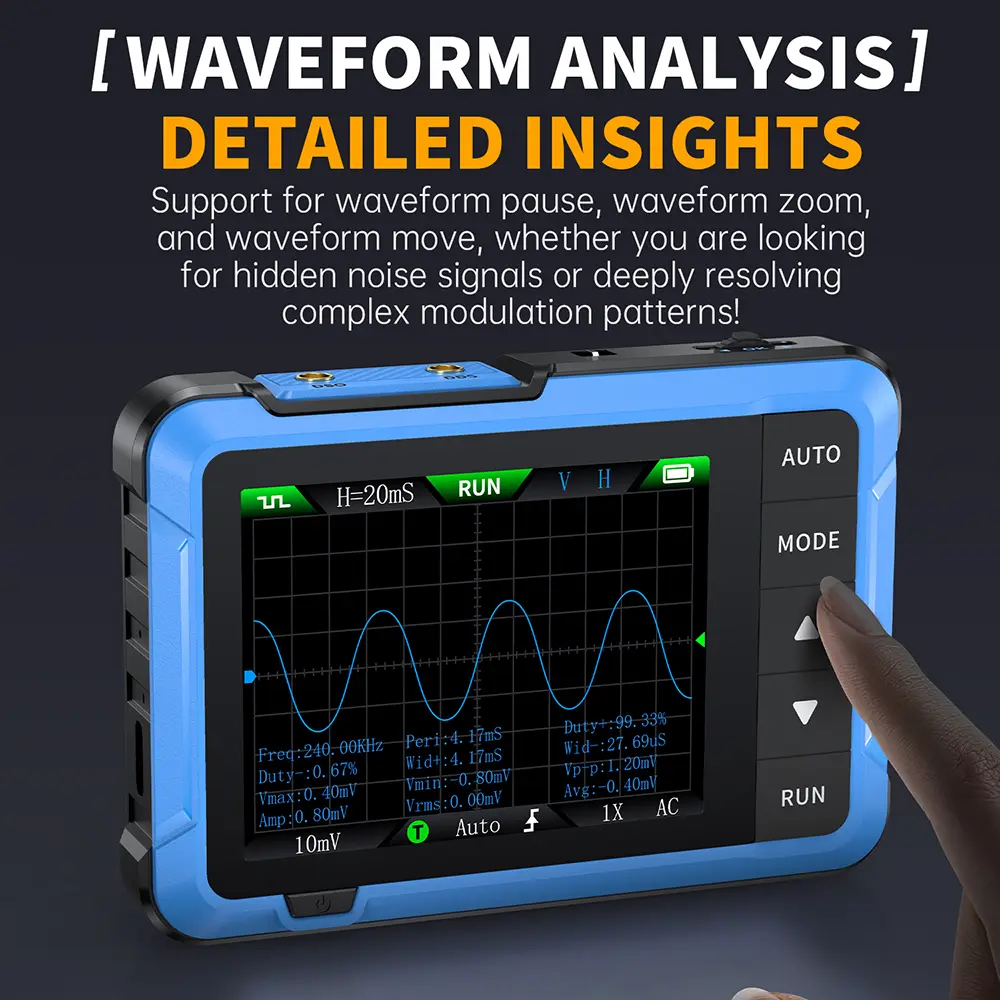 DSO510 2 IN 1 Portable Digital Oscilloscope Signal Generator 48MS/s Sampling Rate 10MHz Bandwidth Electronic Repair Tool