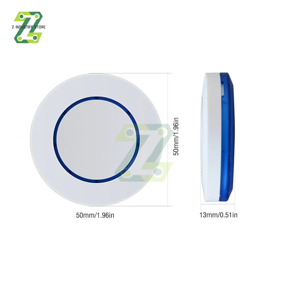 Round Shape 1 CH Button RF Transmitter Wireless Remote Control 433 MHz Roundness Design Remote Key Sticky Wall Panel