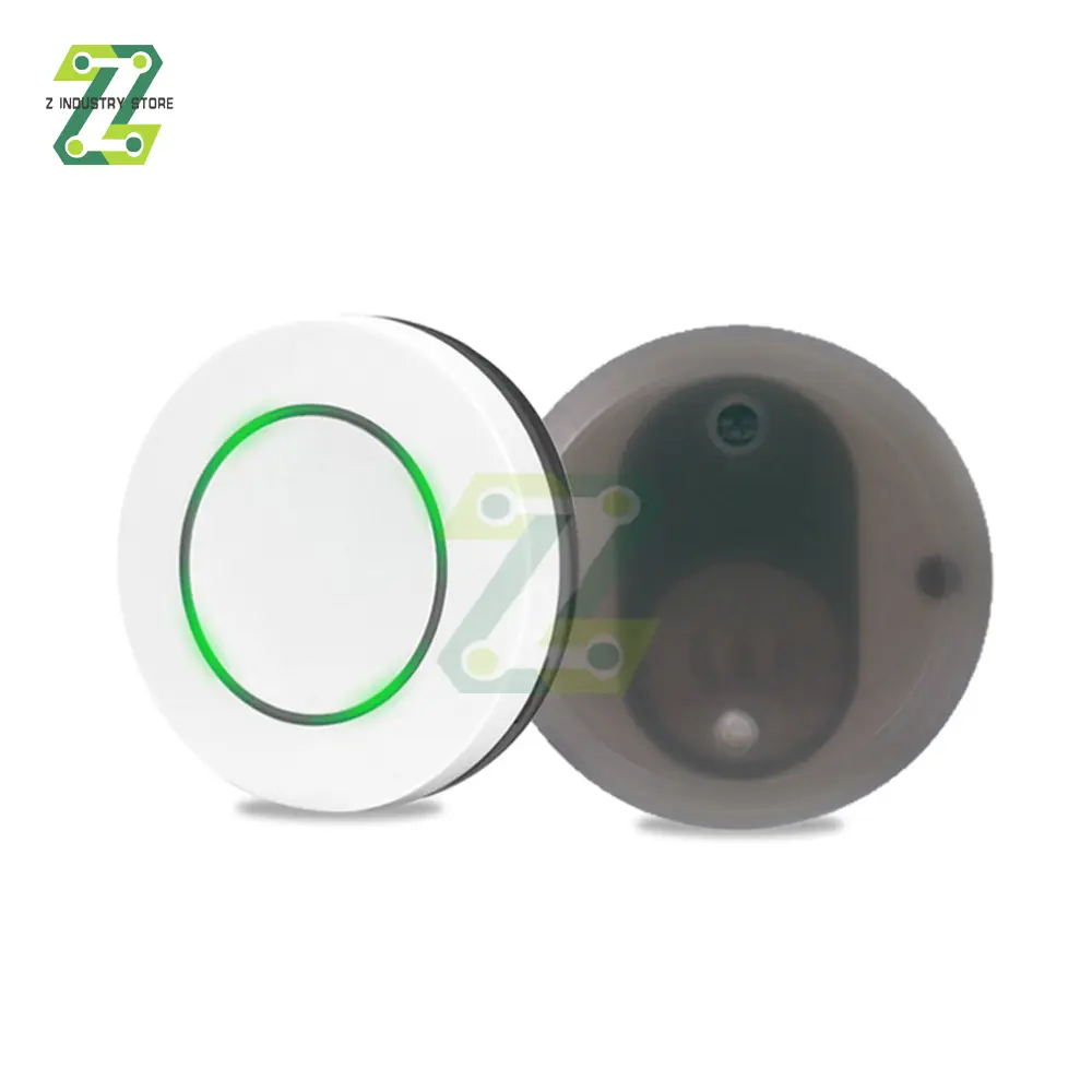 Round Shape 1 CH Button RF Transmitter Wireless Remote Control 433 MHz Roundness Design Remote Key Sticky Wall Panel