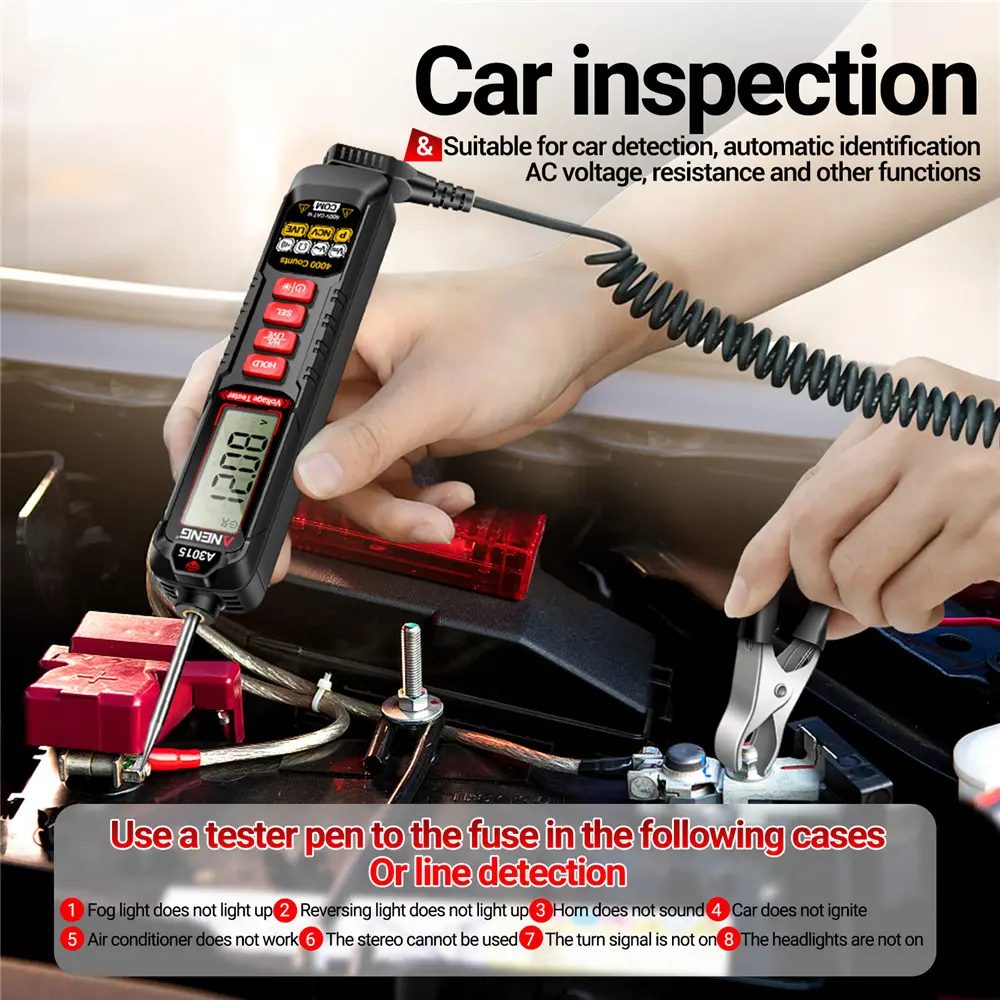 A3015 Multimeter Pen 4000 Count Digital Smart AC/DC Voltage NCV Voltage Induction Fuse Diagnostic Probe Detector Tools Pen