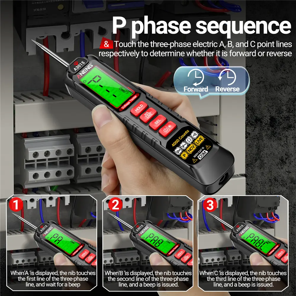 A3015 Multimeter Pen 4000 Count Digital Smart AC/DC Voltage NCV Voltage Induction Fuse Diagnostic Probe Detector Tools Pen
